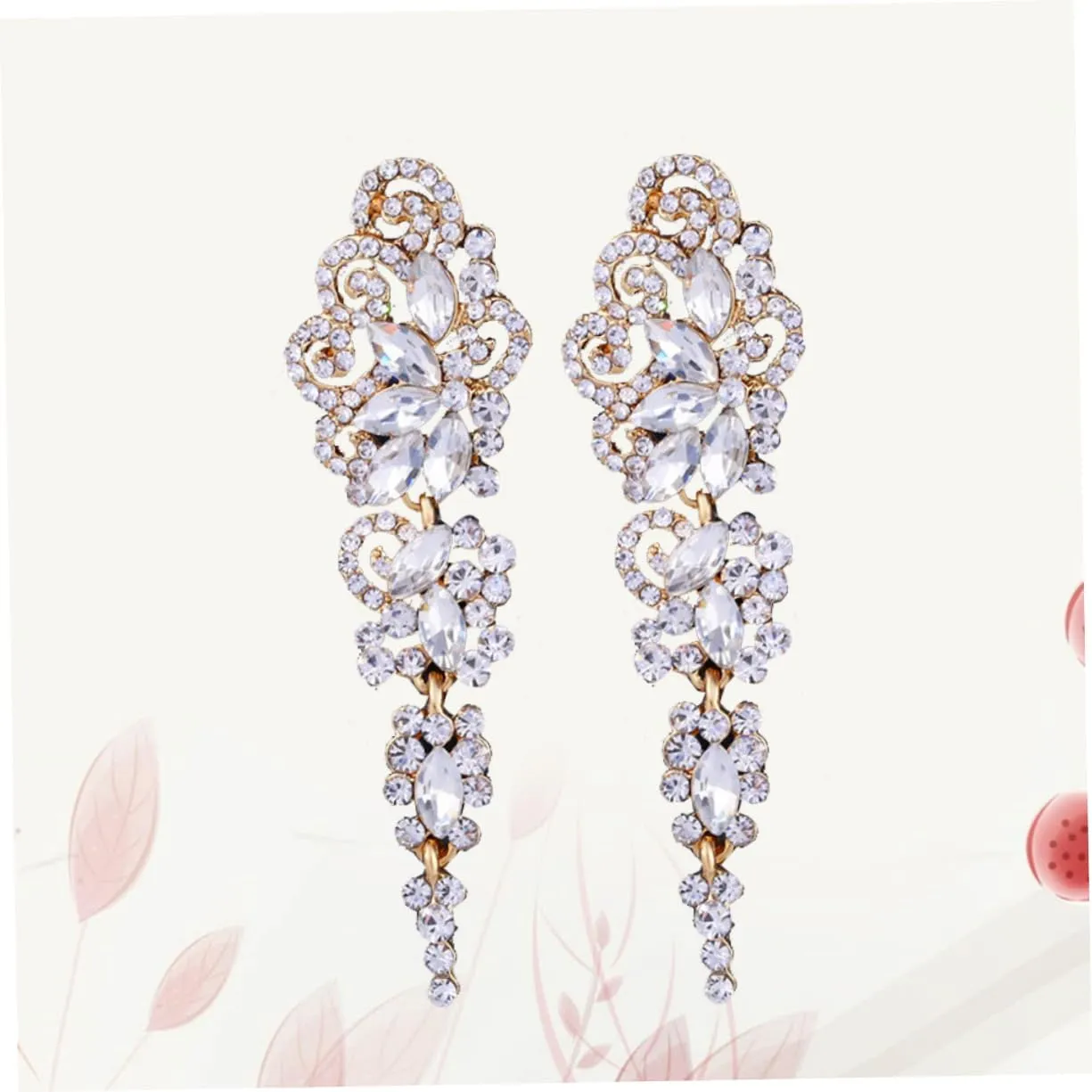 1 Pair Rhinestone Earrings Dangle Wedding Earrings Drop Earrings Wedding Womens Earrings Fringe Earrings