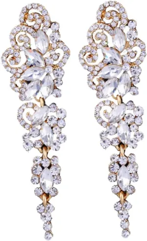 1 Pair Rhinestone Earrings Dangle Wedding Earrings Drop Earrings Wedding Womens Earrings Fringe Earrings