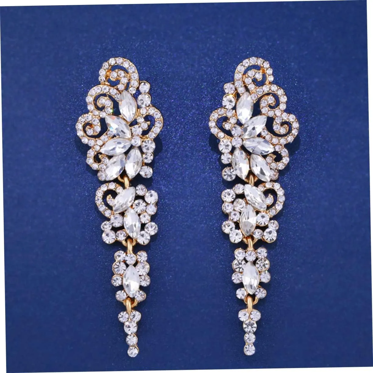 1 Pair Rhinestone Earrings Dangle Wedding Earrings Drop Earrings Wedding Womens Earrings Fringe Earrings