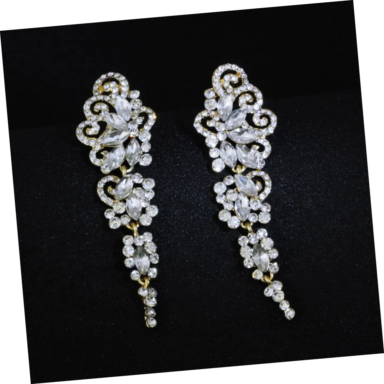 1 Pair Rhinestone Earrings Dangle Wedding Earrings Drop Earrings Wedding Womens Earrings Fringe Earrings