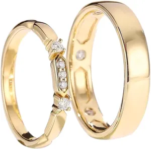 10k/14k/18k Soild Gold Personalized Moissanite Couple Rings Set for Men and Women, 925 Sterling Silver Moissanite Engagement Bridal Rings Set, for Wedding Anniversary, Free Engraving