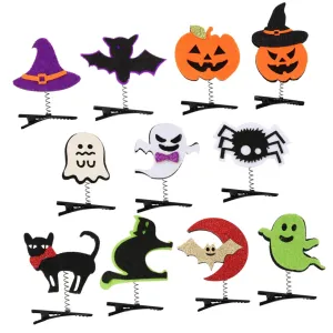 11pcs Halloween Hair Clips Cute Pumpkin Ghost Cat Bat Hairpins for Halloween Costume Party Birthdays Holiday Celebrations Durable Accessories for Boys and Girls Adults