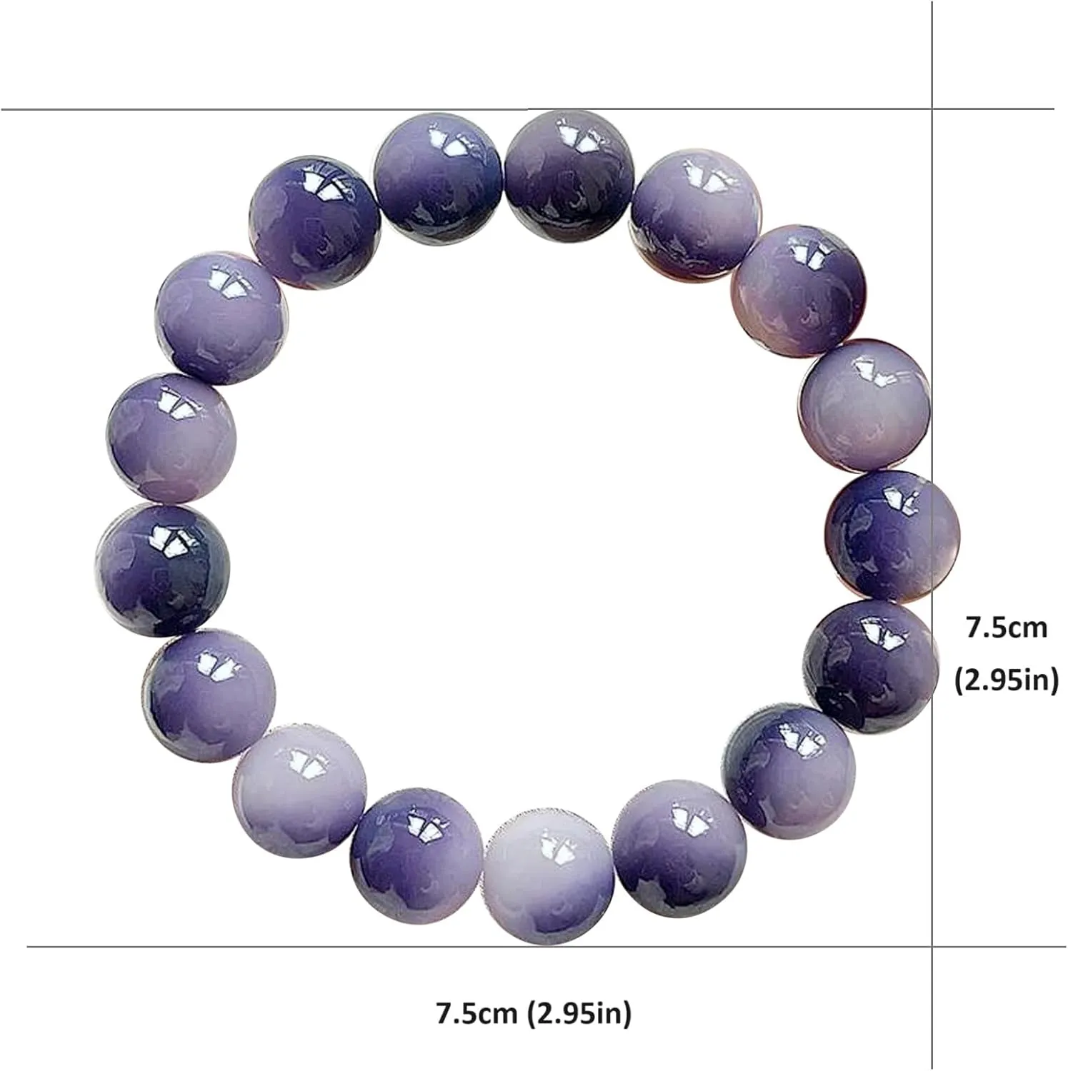12mm Beaded Bracelets for Women Men Unisex Charm Best Friends Gemstones Adjustable Stretch Birthday
