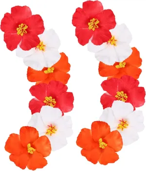 12pcs Hibiscus Hair Clips Artificial Hawaiian Plumeria Flower Hair Accessories for Women Boho Beach Barrettes for Summer Parties Weddings and Daily Wear Vibrant Comfortable Floral