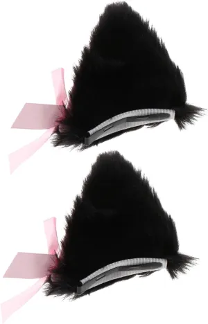1Pair Cosplay Cat Ear Hair Clips with Bell Adorable Cat Ears Barrettes for Parties Halloween and Costumes Easy to Attach Fun Accessories for Women
