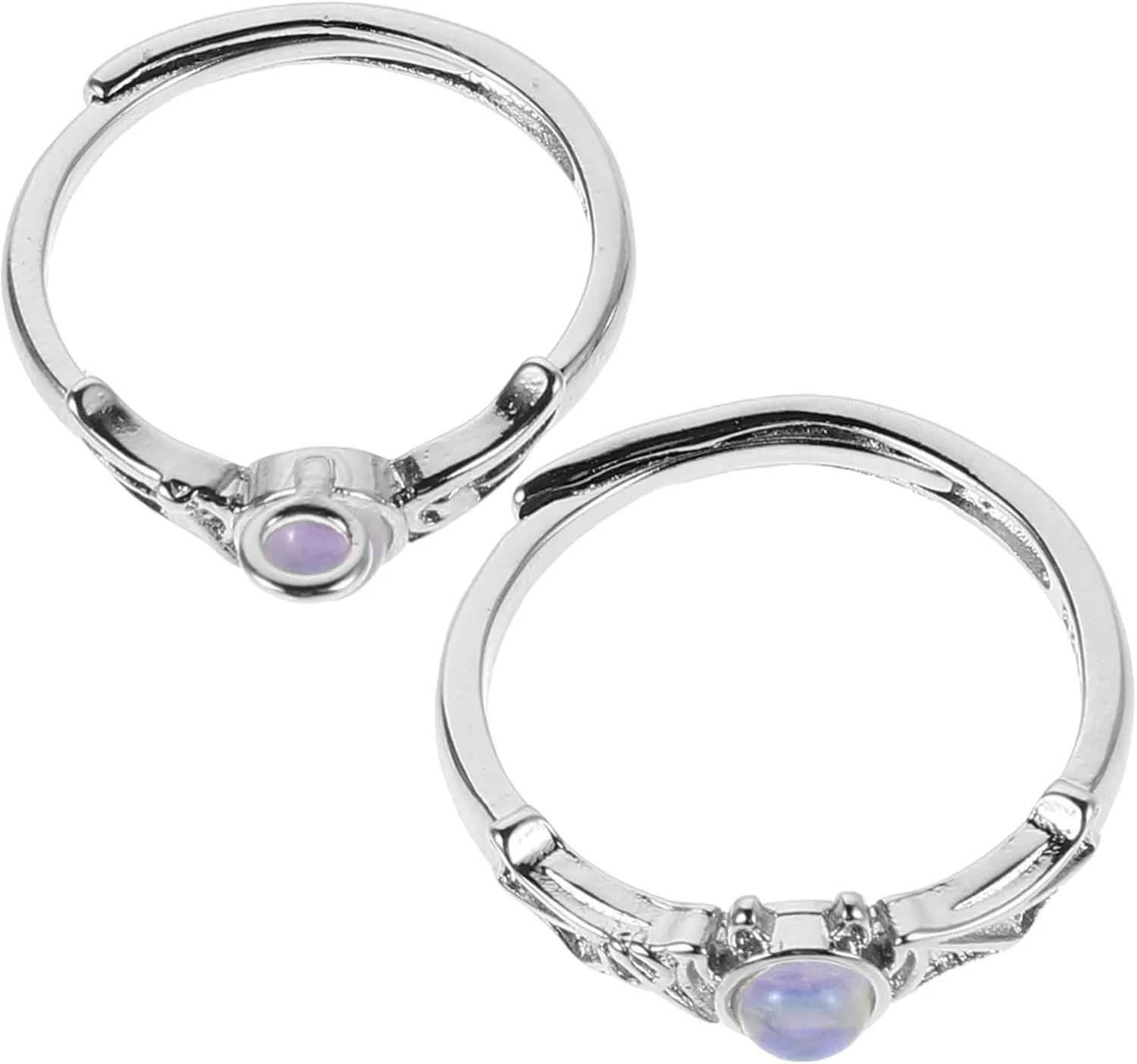 2 Piece Angel Devil Couples Ring Set Silver Minimalist Stackable Rings for Women Love Symbol Jewelry for Couples