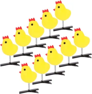 24Pcs Chick Hair Clips Cute Plush Yellow Chicken Hairpins for Easter Celebrations Lightweight Animal Hair Accessories for Women and Men Party Props and Decorations