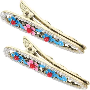2pcs Vintage Metal Flower Hairpins for Women Compact and Elegant Chinese Style Clips for Enhancing Hairstyles and Managing Loose Strands Anytime