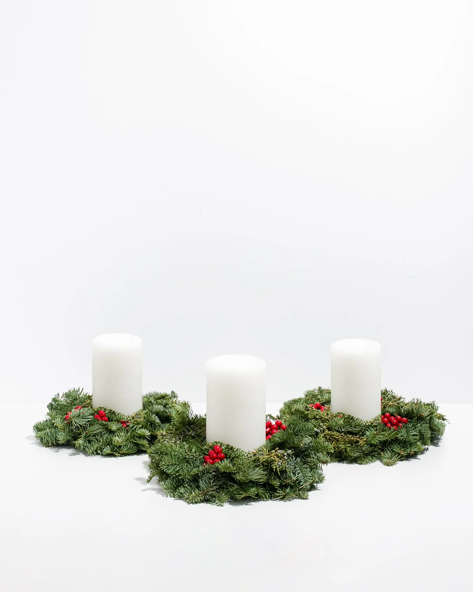 3" Noble Fir, Juniper, Cedar, and Pinecone Candle Ring
