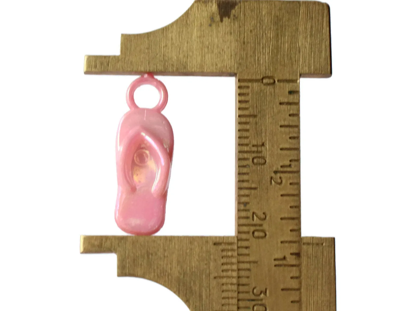 40 22mm Flip Flop Charms Light Pink Sandal Charms Miniature Plastic Shoe Beads