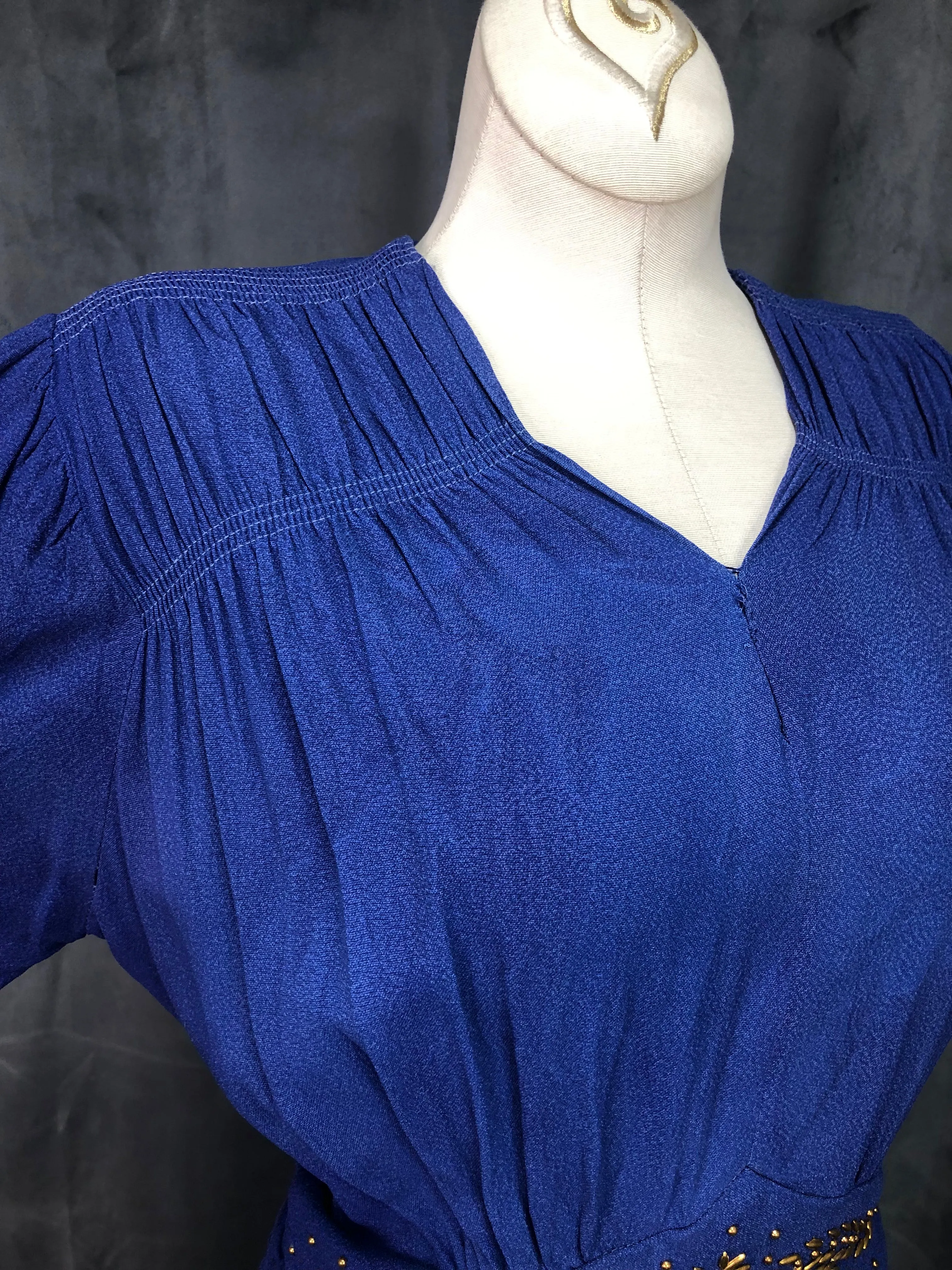 40s sapphire studded gown