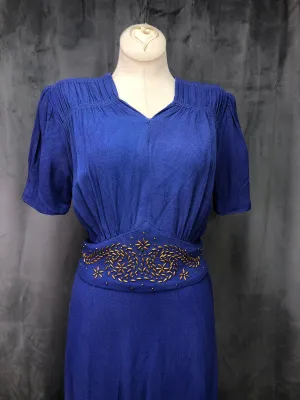 40s sapphire studded gown