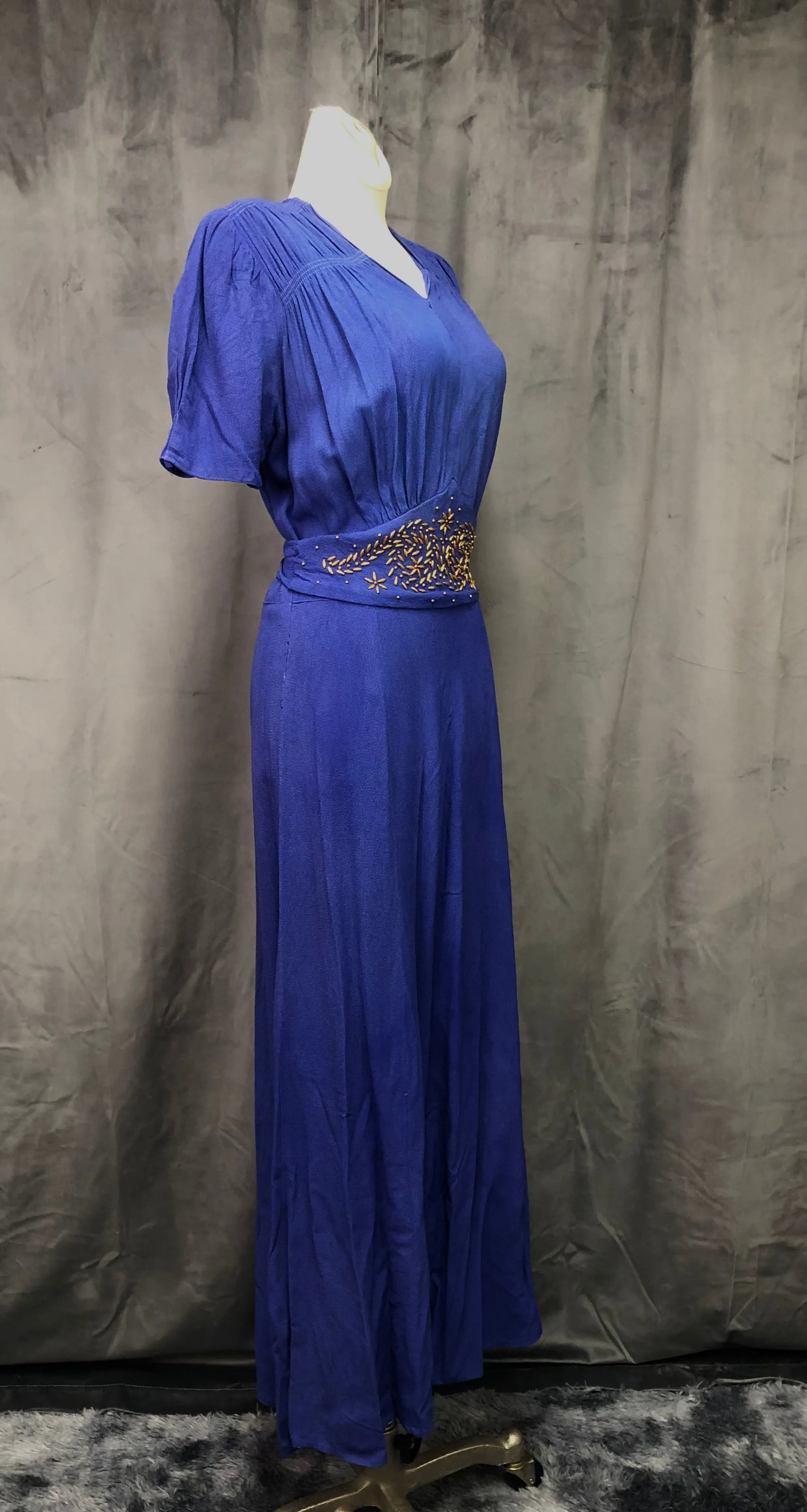 40s sapphire studded gown
