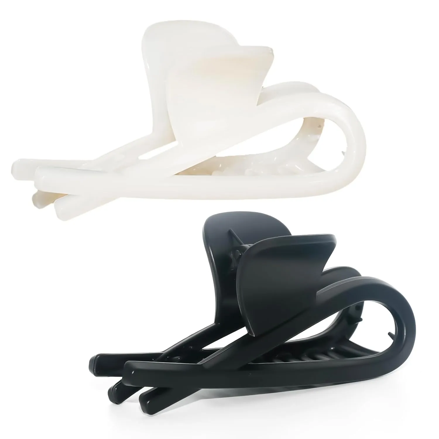 4.7 Inch Large Hair Claw Clips for Women, Strong Hold Claw Clips for Thick,Black Whit Cute Dolphin Shape, Hair Accessories Gifts for Women
