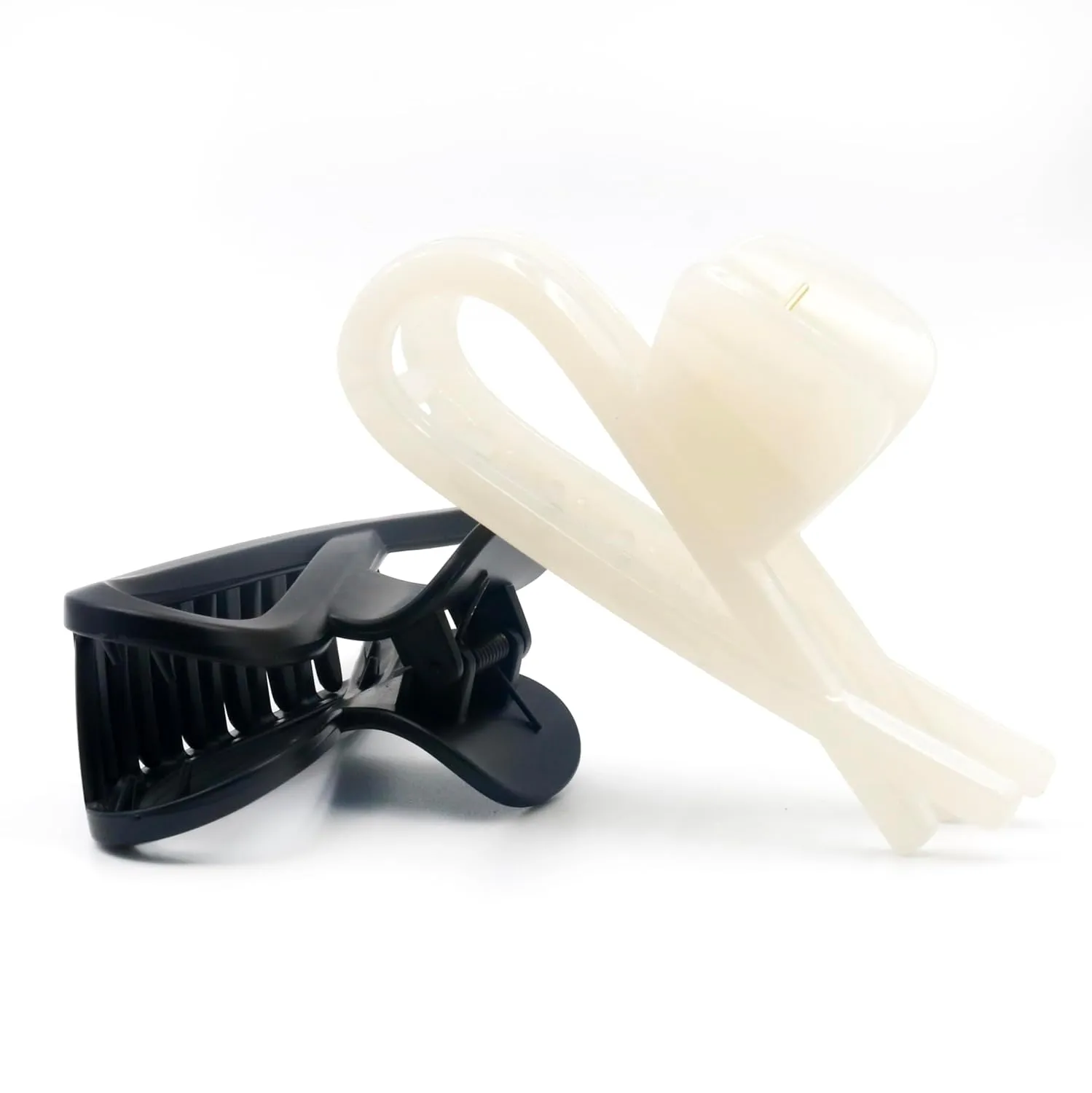 4.7 Inch Large Hair Claw Clips for Women, Strong Hold Claw Clips for Thick,Black Whit Cute Dolphin Shape, Hair Accessories Gifts for Women