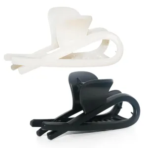 4.7 Inch Large Hair Claw Clips for Women, Strong Hold Claw Clips for Thick,Black Whit Cute Dolphin Shape, Hair Accessories Gifts for Women