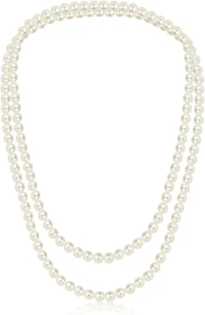 59" Long Pearl Necklace, Faux Long Pearl Necklaces for Women, Vintage Elegant Long Pearls, Pearl Necklace Long for Wedding Party 1920s Gatsby Costume Jewelry