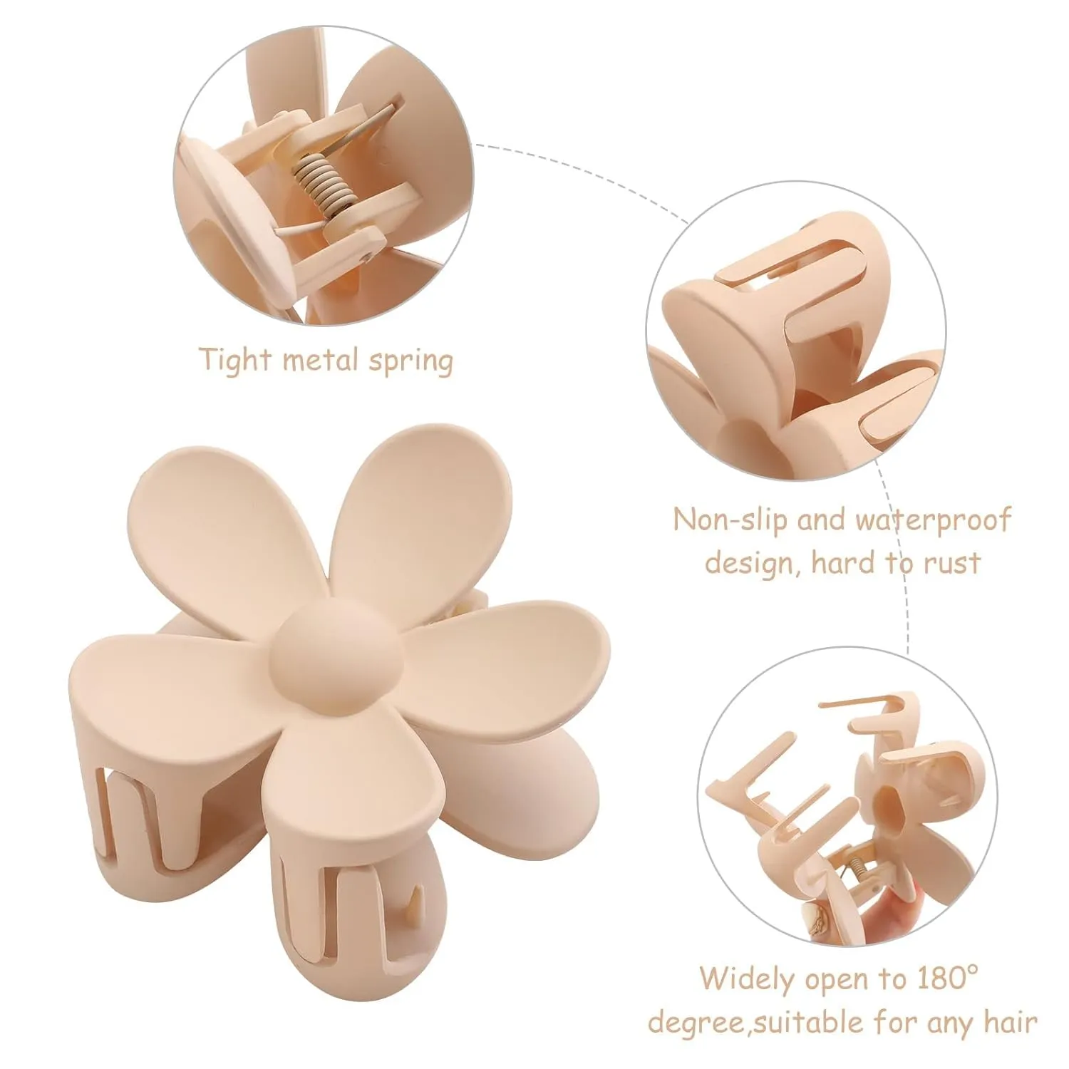 6PCS Flower Hair Accessories, Matte Large Claw Clips, Daisy Hair Clips for Thick and Thin Hair, Strong Hold Hair Clips for Women and Girls