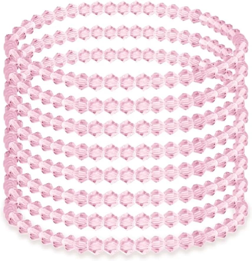 8Pcs Colorful Crystals Beaded Birthstone Bracelets for Women Dainty Stretch Birth Stone Bracelets Crystal Stackable Bracelet for Daughter Mom Birthday Gift