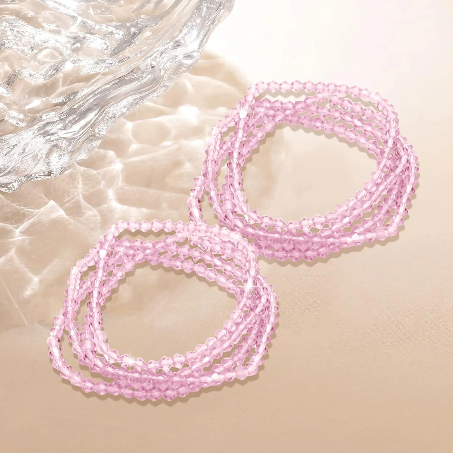 8Pcs Colorful Crystals Beaded Birthstone Bracelets for Women Dainty Stretch Birth Stone Bracelets Crystal Stackable Bracelet for Daughter Mom Birthday Gift