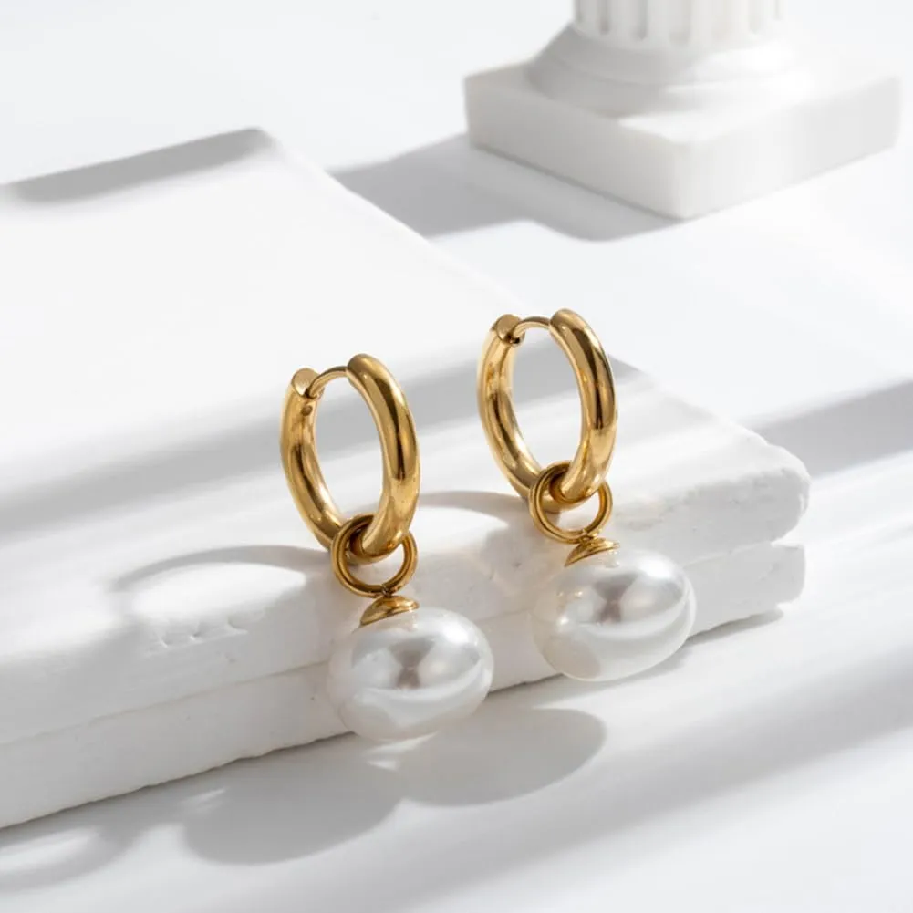 8YEARS Chunky Gold Hoop Earring for Women, 18K Gold Plated Lightweight Thick Hoops, Hypoallergenic Trendy Jewelry for Gift