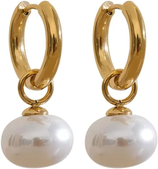 8YEARS Chunky Gold Hoop Earring for Women, 18K Gold Plated Lightweight Thick Hoops, Hypoallergenic Trendy Jewelry for Gift
