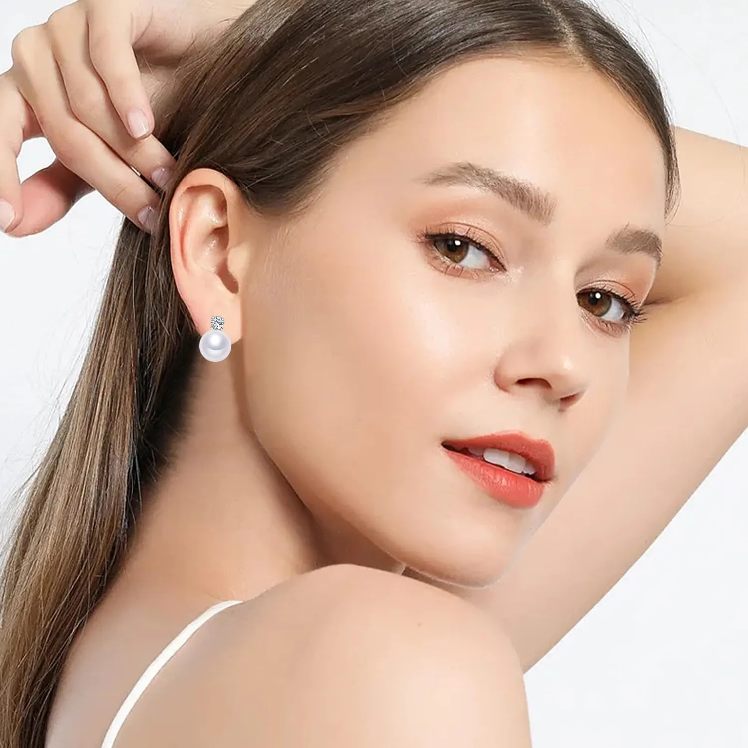 AAA  Quality Handpicked Freshwater Cultured Stud Button Pearl Earrings Gold Plated 925 Sterling Silver Post