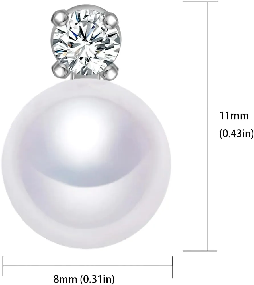 AAA  Quality Handpicked Freshwater Cultured Stud Button Pearl Earrings Gold Plated 925 Sterling Silver Post