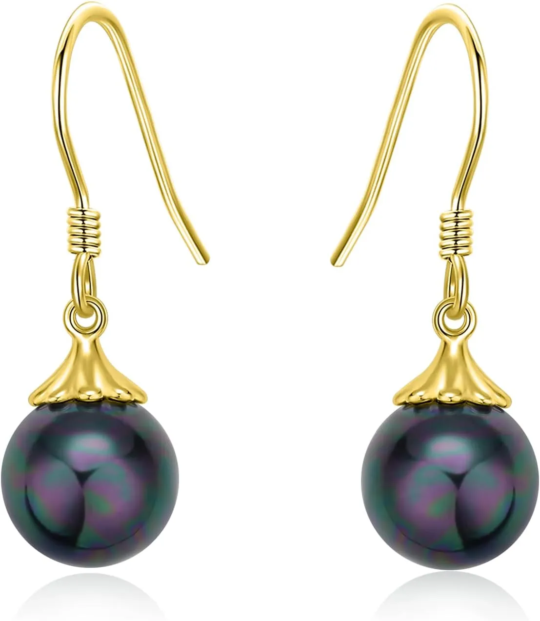 AENEAS Black Pearl Earrings for Women 925 Sterling Silver Black Pearl Drop Earrings Black Pearl Dangle Earrings Jewelry Gift for Women