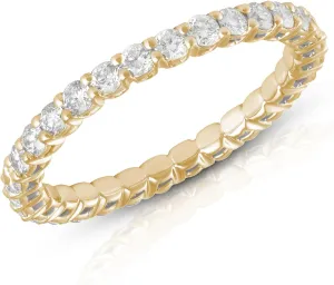 Amazon Essentials IGI Certified Lab Grown Diamond Eternity Band in Solid 14k Gold (VS1-VS2 Clarity, G-H Color) - Eternity Ring - Stackable Rings for Women