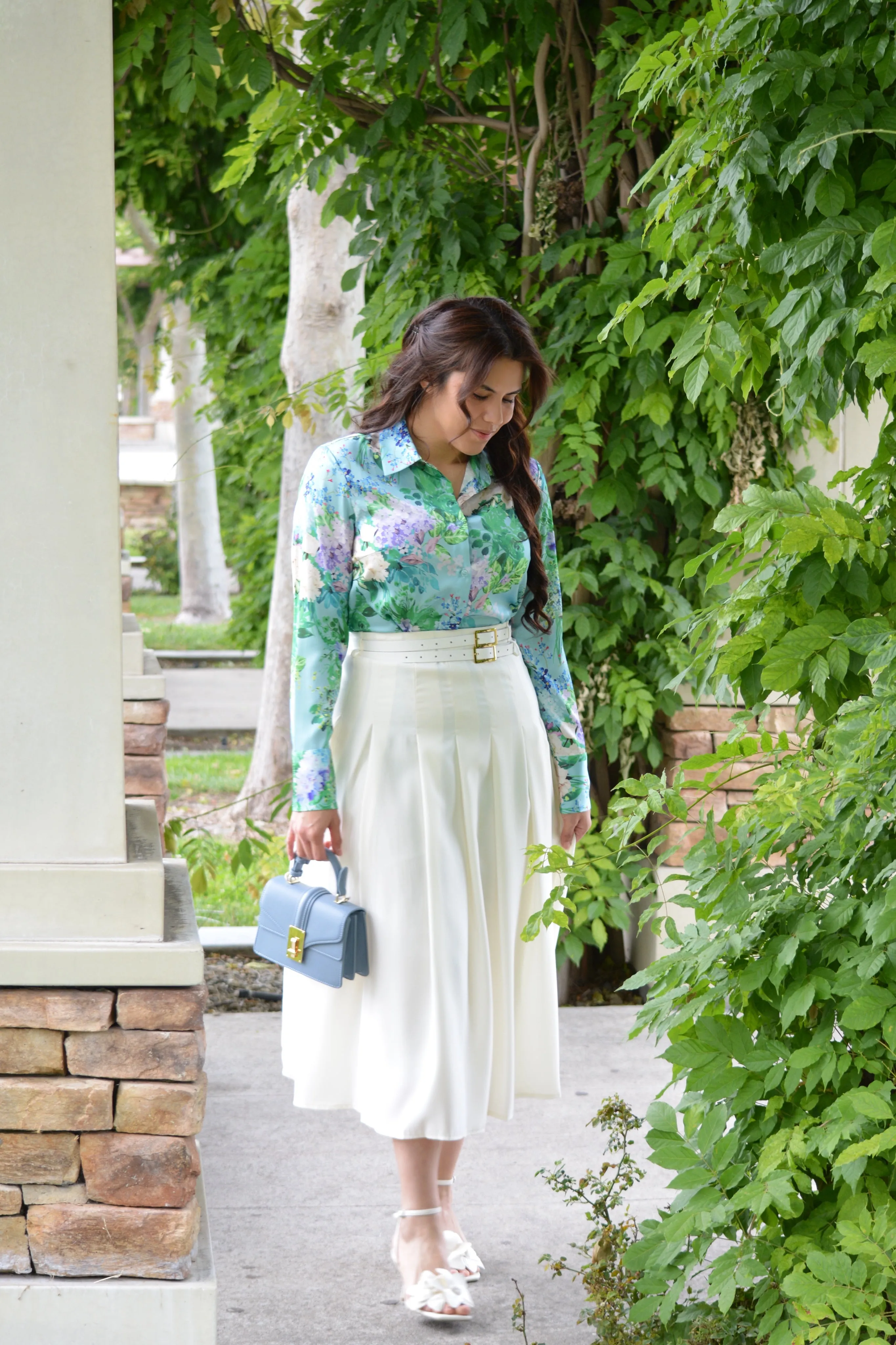 Amber Floral Buttoned Top