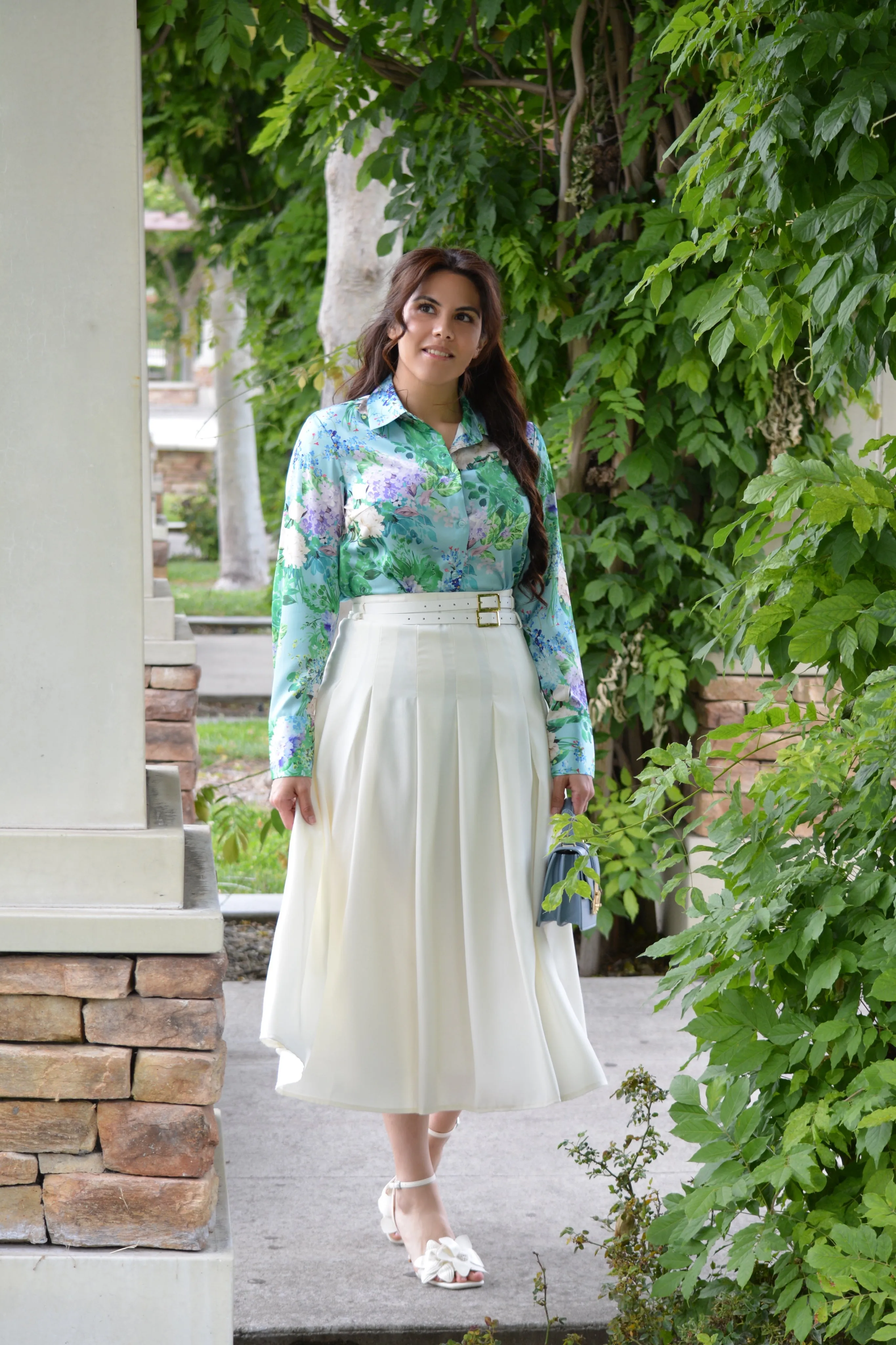Amber Floral Buttoned Top