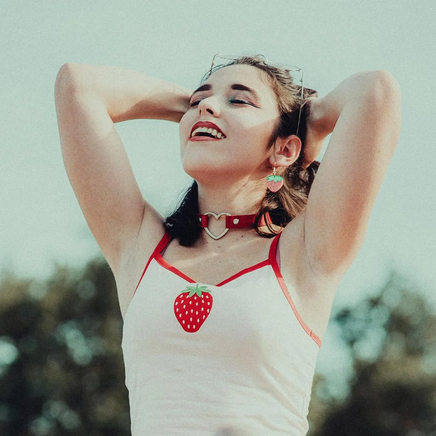 American Trends Vintage PU Leather Choker Necklace Love Heart Adjustable Goth Choker Gothic Punk Choker PU Necklace Soft Collar Chain for Women Girls