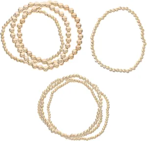 Beaded Stretch Bracelets Gold Friendship Bracelets Set Trendy Stackable Boho Jewelry for Women