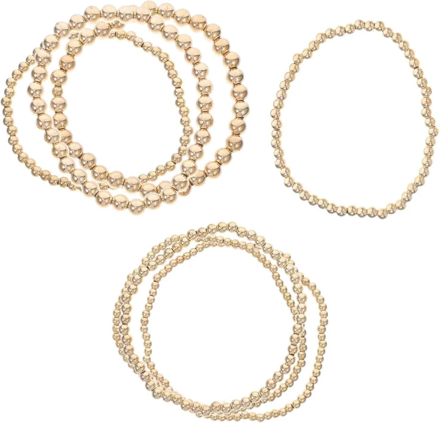 Beaded Stretch Bracelets Gold Friendship Bracelets Set Trendy Stackable Boho Jewelry for Women