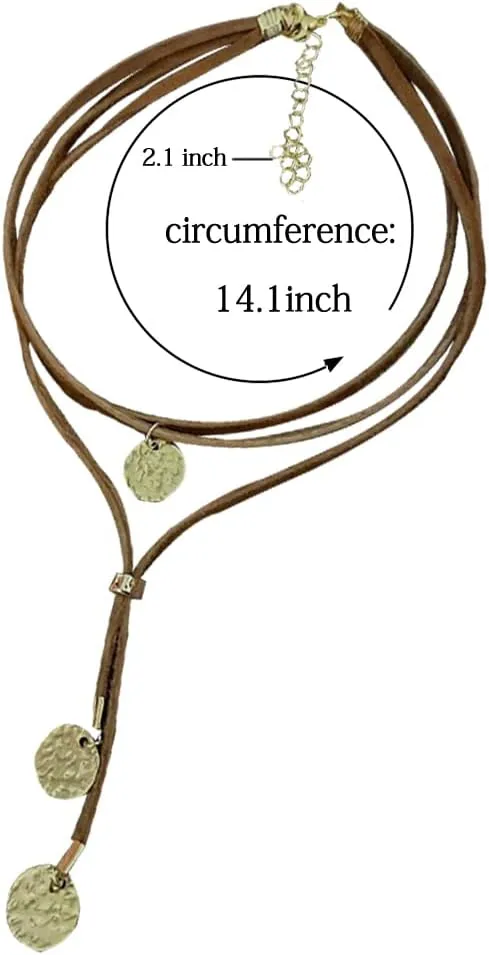 Black Brown Suede Choker Necklace for Women Teen Girls,Boho Jewelry Layered Long Necklaces for Best Friend