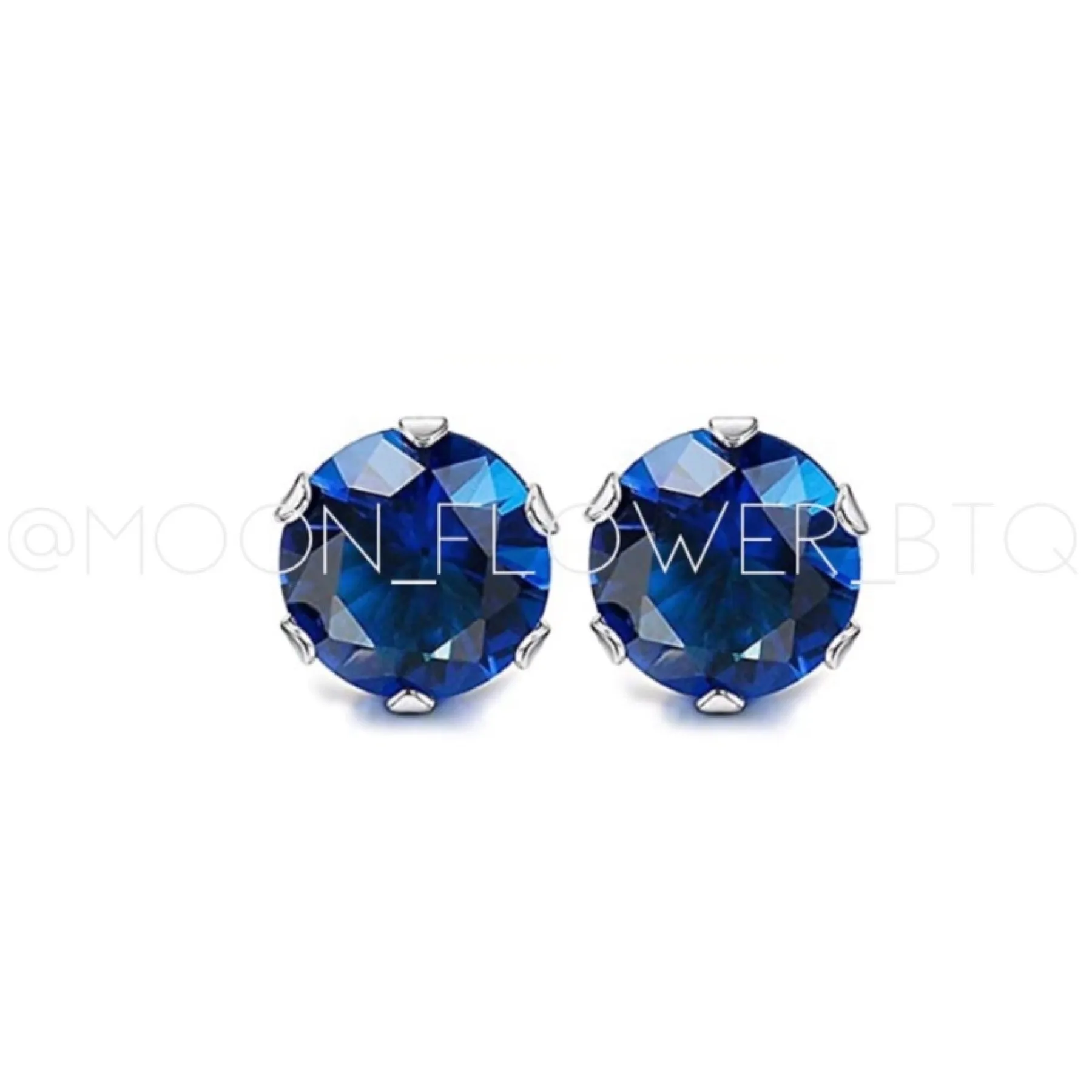 Blue CZ Stud Earrings