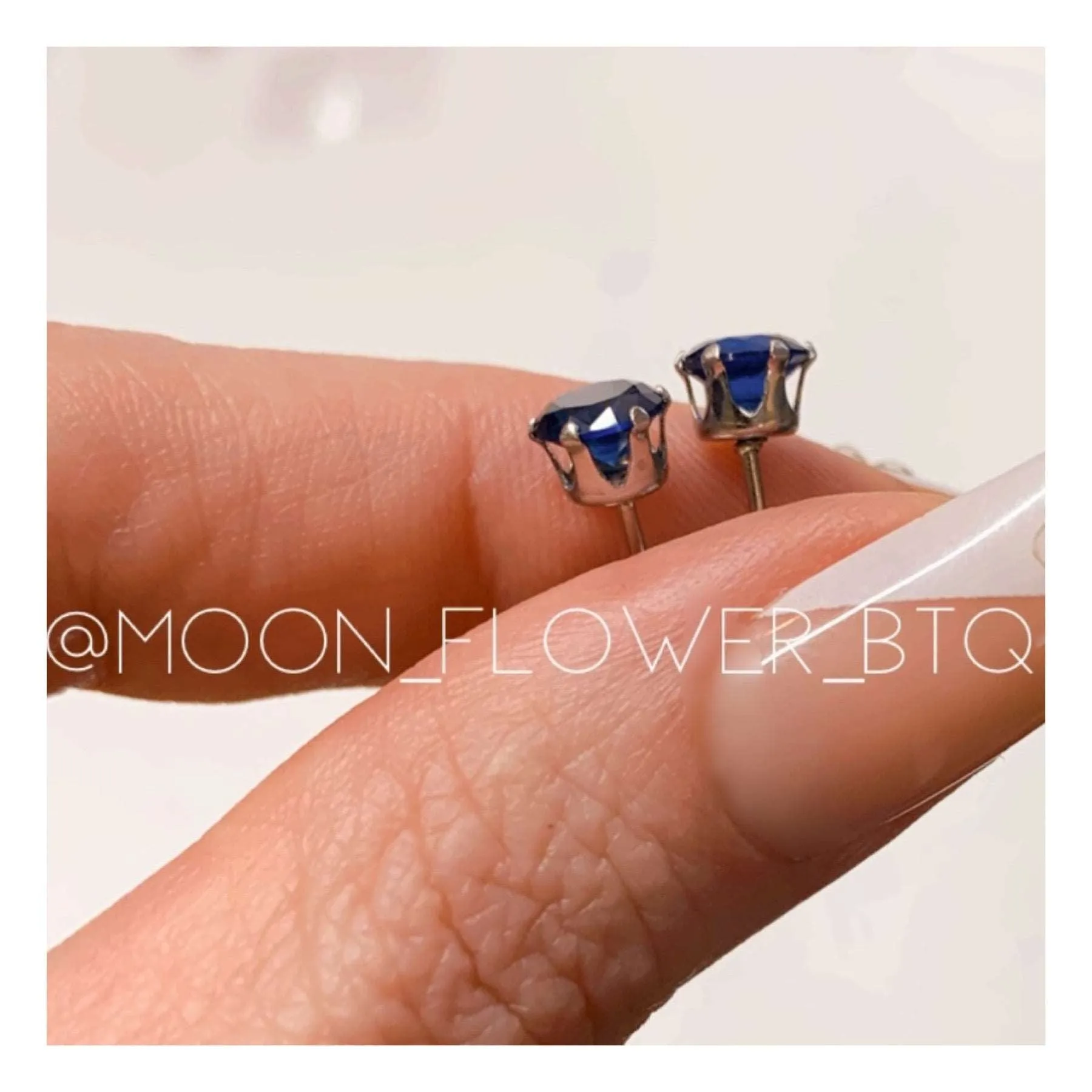 Blue CZ Stud Earrings