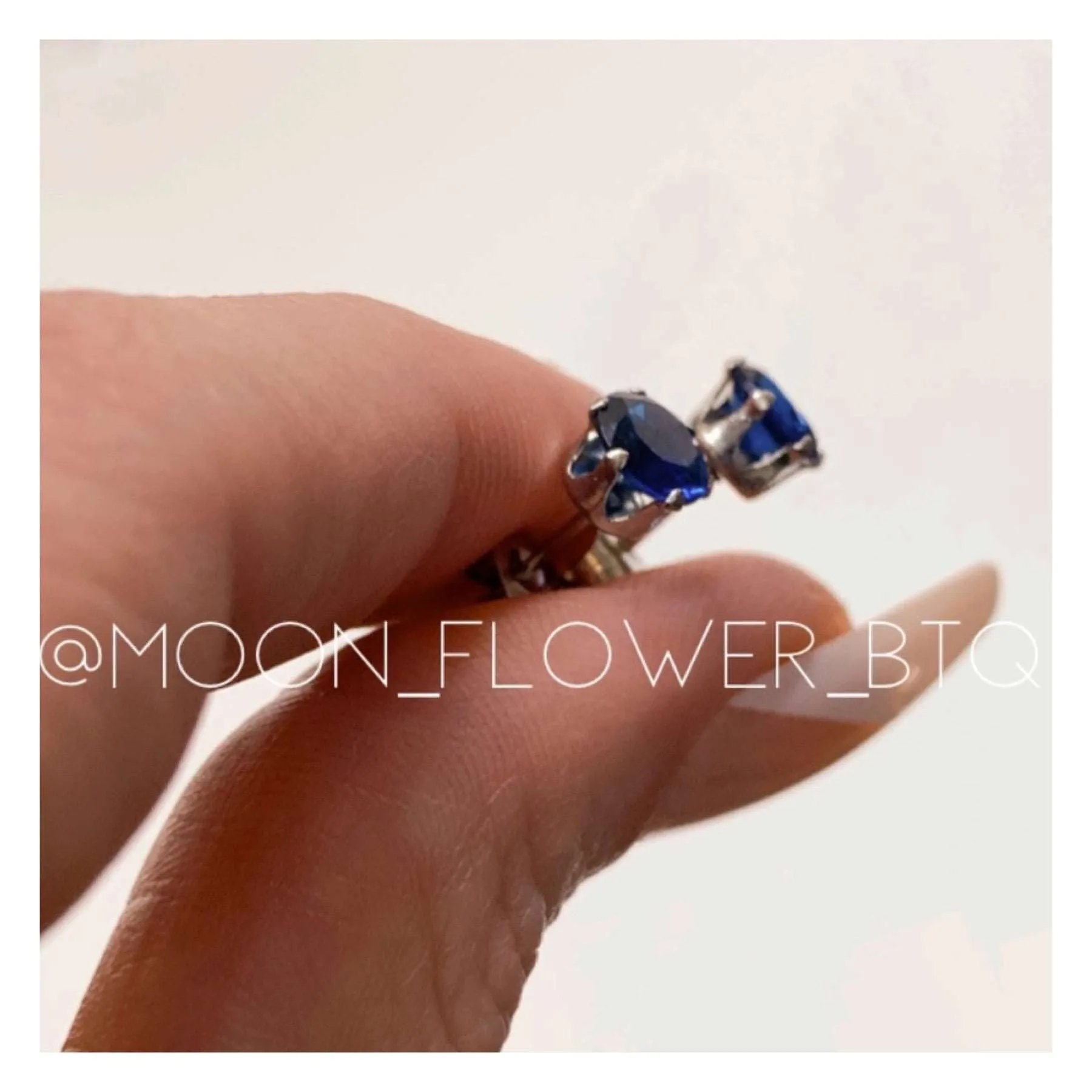 Blue CZ Stud Earrings