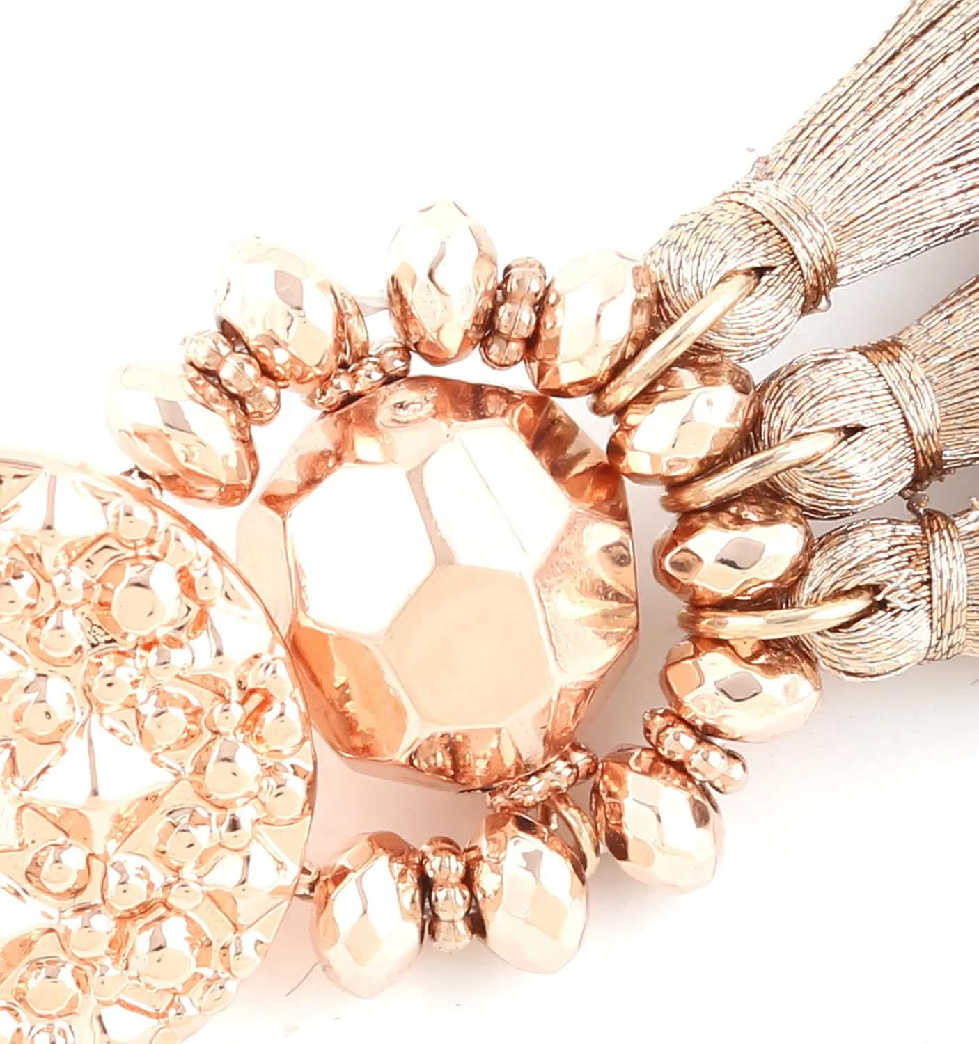 boderier Bohemian Statement Thread Tassel Chandelier Drop Dangle Earrings with Cassandra Button Stud