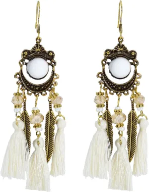 Boho Tassel Earrings Vintage Boho Beaded Earrings for Women Hollow Drop Dangle Earrings Vintage Boho Jewelry Gifts
