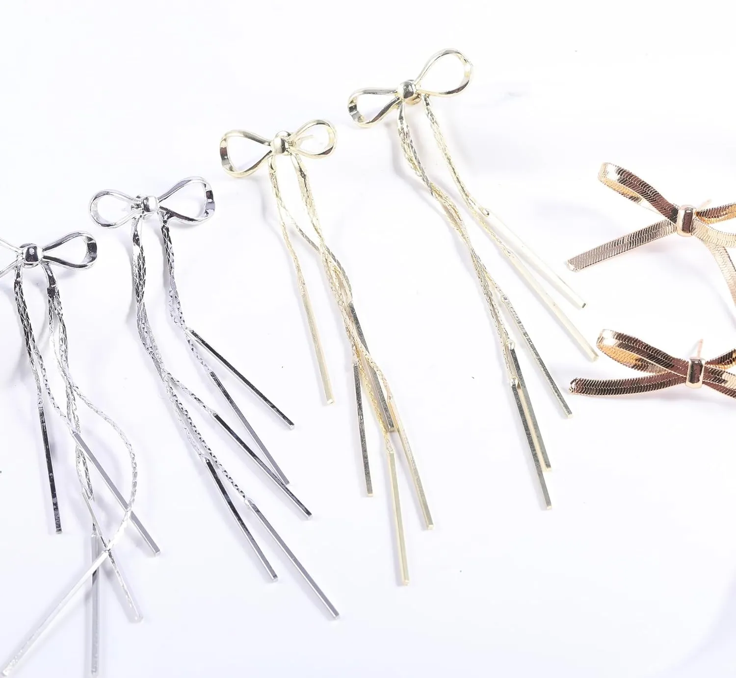 Bow Earrings Gold for Women, Ribbon Earrings Cute Bowknot Stud Bow Jewelry Party Fashion Earings Gift
