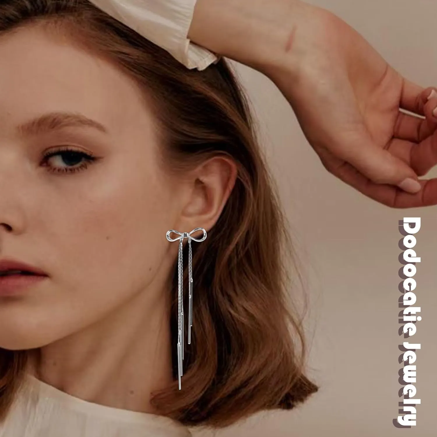 Bow Earrings Gold for Women, Ribbon Earrings Cute Bowknot Stud Bow Jewelry Party Fashion Earings Gift