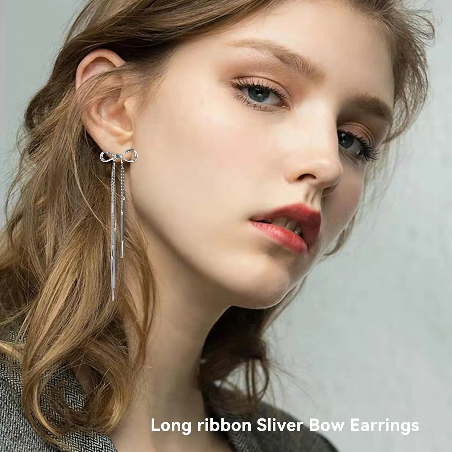 Bow Earrings Gold for Women, Ribbon Earrings Cute Bowknot Stud Bow Jewelry Party Fashion Earings Gift