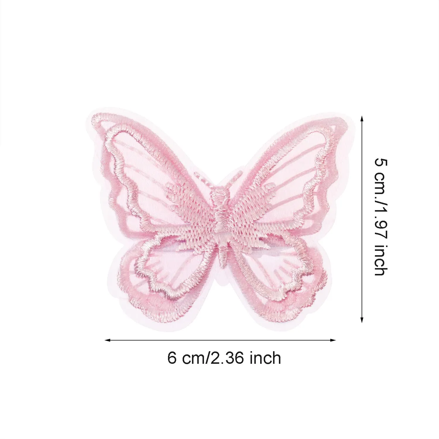 Butterfly Hair Clips Penta Angel 6Pcs Lace Embroidery Flower Butterfly Hair Bow Pins Wedding Hair Accessories for Women GHalloween Party Decor (Pink)