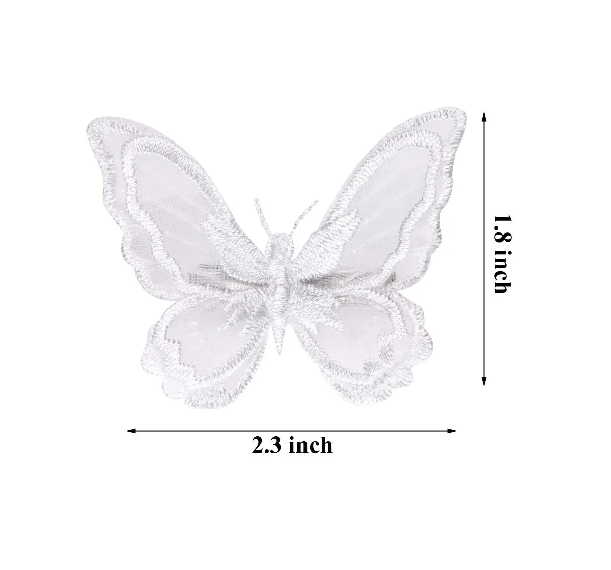 Butterfly Hair Clips Penta Angel 6Pcs Lace Embroidery Flower Butterfly Hair Bow Pins Wedding Hair Accessories for Women Halloween Party Decor (White)