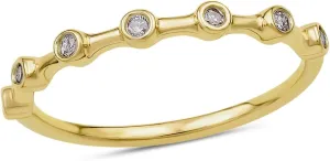 Cali Trove, Gold Vermeil Plated Diamond Wedding Rings For Women in 925 Sterling Silver | 1/20, 1/10, 1/6 CT Diamond Stackable Rings for Women | Gold Silver Rings for Women | Anniversary Band for Women