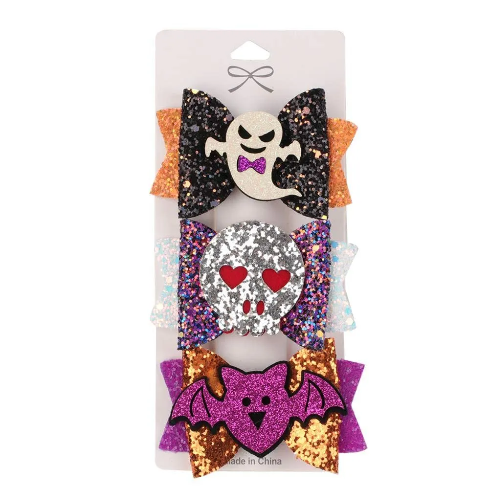 Cartoon Halloween Girls Hair Clips Baby Toddles Teen Hair Barrettes Headdress Cosplay Costume Gifts (A)