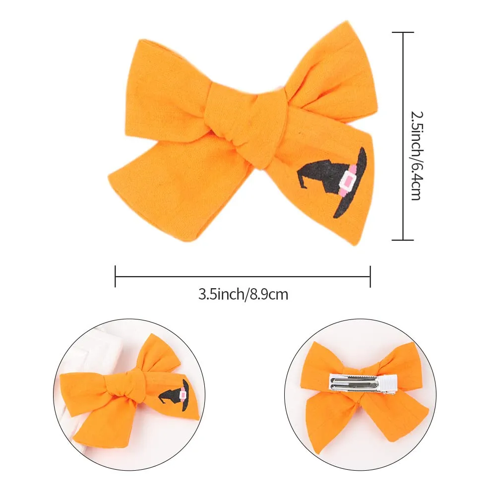 Cartoon Halloween Witch Hat Spider White Ghost Girls Hair Clips for Baby Toddles Teen Hair Barrettes Headdress Cosplay Costume Gifts (Yellow)