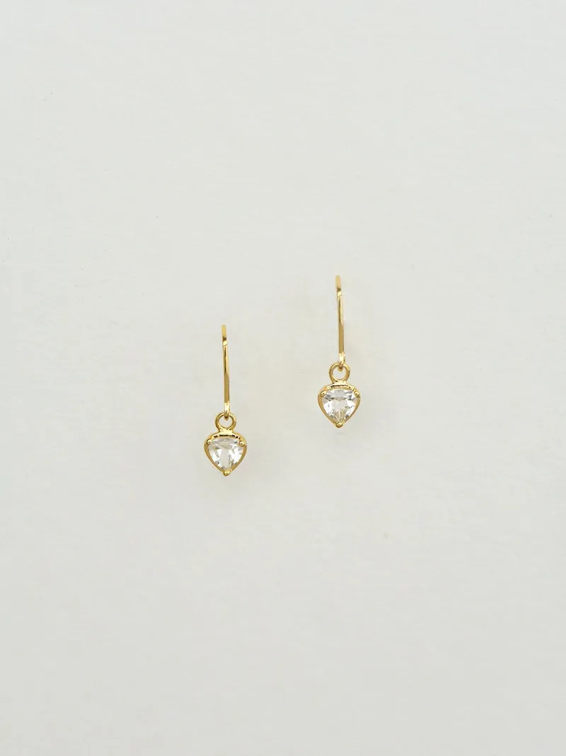 Celeste Earrings | White Topaz | 9k Gold
